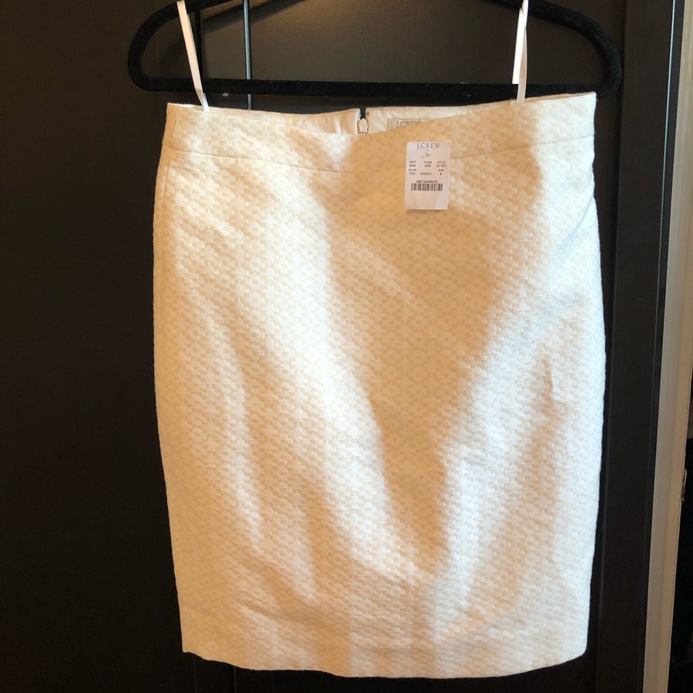 J. Crew White/Tan pencil skirt